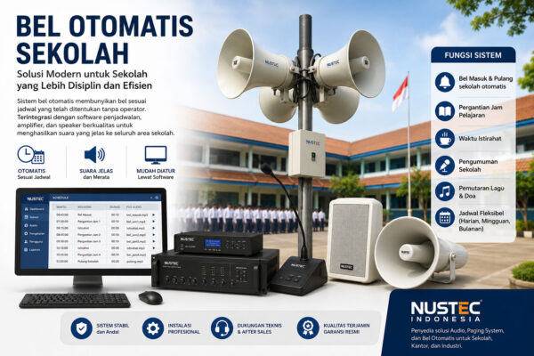 bel otomatis sekolah dengan audio paging system