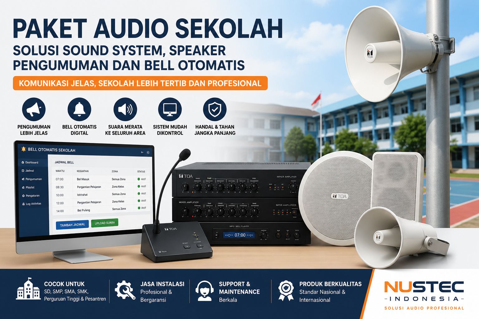 paket audio sekolah lengkap