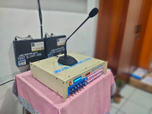 Hasil pemasangan speaker paging system di sekolah