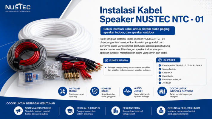 Instalasi kabel speaker Nustec Ntc -01