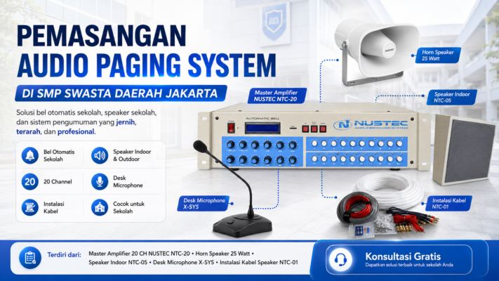 Pemasangan Audio Paging System di SMP swasta Jakarta