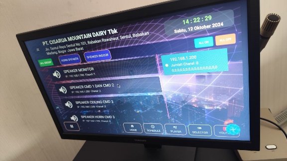 Pemasangan Smart Audio Paging System dan bel otomatis berbasis IoT di Pabrik Susu Cimory Sentul