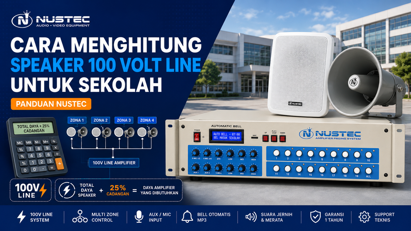 Cara Menghitung Kebutuhan Speaker 100 Volt Line Sekolah