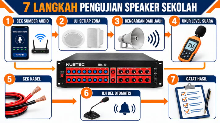 Tujuh langkah pengujian speaker sekolah dan bel otomatis